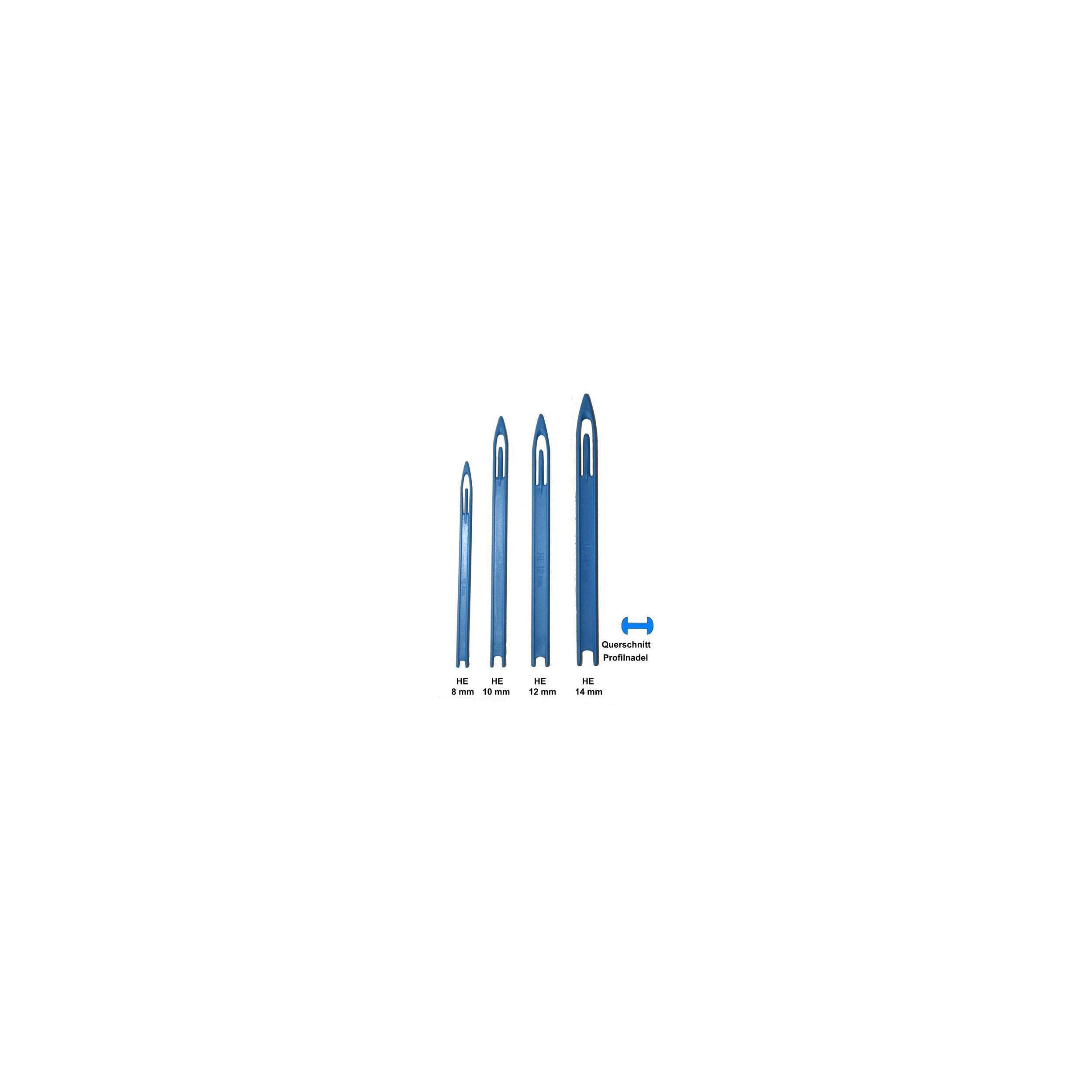 Netznadel- Set, Typ HE, blau, Größen 8 bis 14 mm